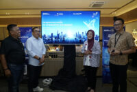 (Kiri ke Kanan) AVP External Communication Telkom Sabri Rasyid, VP Corporate Communication Telkom Andri Herawan Sasoko, OVP Enterprise Marketing & Regional Management Telkom Reni Yustiani, dan OVP Enterprise Product Development Telkom Tanto Suratno saat Media Gathering Telkom, beberapa waktu yang lalu.