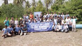 Program restorasi ekosistem pesisir melalui penanaman 10.000 bibit mangrove  jenis Avicennia Marina di kawasan terdampak abrasi Sigar Penjalin, Kab Lombok Utara, Nusa Tenggara Barat. 