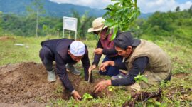 Telkom menargetkan penanaman 10.000 bibit pohon di sepanjang Sungai di wilayah Garut, Boyolali, dan Gowa.