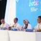 (kiri ke kanan) SVP Group Sustainability and Corporate Communication Ahmad Reza, Direktur Wholesale & International Services Telkom Honesti Basyir, Direktur Utama Telkom Dian Siswarini, dan CEO Telin Budi Satria Dharma Purba saat sesi Press Conference BATIC di The Westin Resort, Nusa Dua, Bali pada Selasa (26/8).