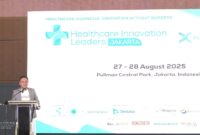 Chief Financial & Risk Officer (CFRO) AdMedika Danang Rizki Ginanjar saat memberikan pemaparan pada konferensi Healthcare Innovation Leaders 2025 Conference yang berlangsung pada 27–28 Agustus 2025 di Pullman Central Park, Jakarta.