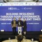 VP Sustainability Telkom Gunawan Wasisto saat menerima penghargaan Best State-Owned Enterprises (Big Cap) pada ajang The 16th IICD Corporate Governance Conference & Award 2025 yang berlangsung di Ballroom Pullman Hotel Thamrin, Jakarta pada (15/9).