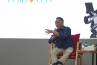 Komisaris Telkom Rizal Mallarangeng pada acara pelatihan jurnalistik dengan para awak media, di Semarang, pada (2/10).
