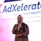 Direktur Utama Telkom Indonesia Dian Siswarini saat memberikan sambutan pada acara AdXelerate Executive Connect yang berlangsung di Jakarta pada Kamis (9/10).