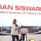 Direktur Utama Telkom Dian Siswarini saat memberikan paparan pada acara Topping Off Hyperscale Data Center (HDC) NeutraDC-Nxera Batam, Kamis (30/10) di Batam.