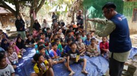 Program pendampingan dan trauma healing bagi anak-anak di Desa Menanggini, Kabupaten Aceh Tamiang.