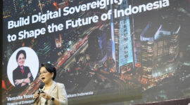Direktur Enterprise & Business Service Telkom, Veranita Yosephine, dalam Trend Maker Summit 2025, Jimbaran (27/11).