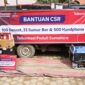 Bantuan CSR Telkomsel Peduli Sumatera yang terdiri dari 100 genset, 33 sumur bor, dan 500 handphone.
