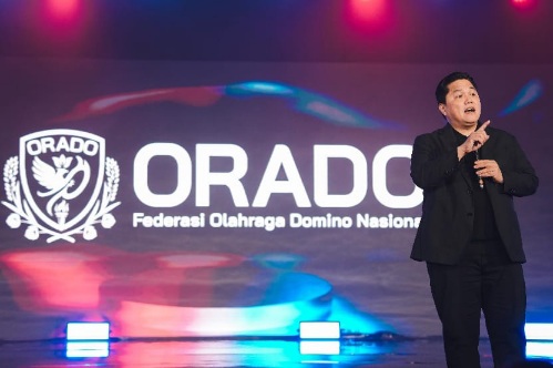Menteri Pemuda dan Olahraga (Menpora RI) Erick Thohir, menghadiri Deklarasi dan Rapat Kerja Nasional (Rakernas) I Federasi Olahraga Domino Nasional (ORADO) periode 2026-2030.(foto:Andre/kemenpora.go.id)