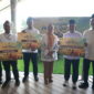 kiri ke kanan) Direktur Human Capital Management Telkomsel Indrawan Ditapradana , Direktur Utama Telkomsel Nugroho, Direktur Utama Telkom Dian Siswarini, Direktur Human Capital Management Telkom Willy Saelan pada kegiatan seremonial penyerahan hewan kurban di Vertical Garden Telkom Hub, Jumat (22/5).