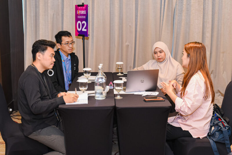 Peserta mengikuti sesi business matchmaking pada Explorise Q2 2026. Kegiatan ini menjadi wadah bagi startup portofolio MDI Ventures dan mitra enterprise untuk membangun kolaborasi strategis yang mendukung pertumbuhan bisnis dan pengembangan ekosistem digital.