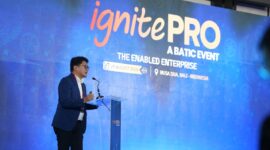 Direktur Pengembangan Ekosistem Digital, Kementerian Komunikasi dan Digital RI Dr. Sonny Hendra Sudaryana memberikan paparan pada forum ignitePRO sebagai bagian dari rangkaian Bali Annual Telkom International Conference (BATIC) 2026.